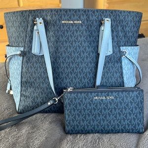 Michael Kors Jet set Logo tote purse and wallet